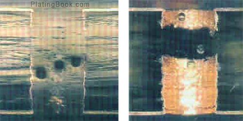 气泡型孔无铜切片图