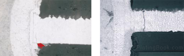 内层铜箔镀层裂缝切片图 内层铜箔镀层裂缝切片图