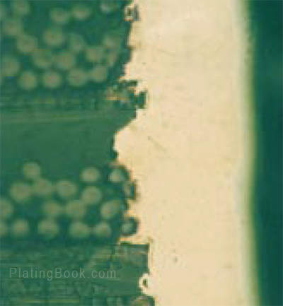 线路板孔壁层无裂缝切片图 线路板孔壁层无裂缝切片图