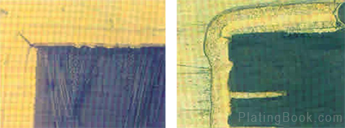 漂锡试验拐角裂缝之A型破裂切片图 漂锡试验拐角裂缝之A型破裂切片图