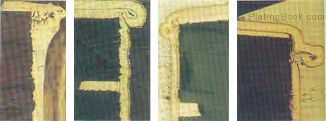 磨刷孔口所造成的铜瘤切片图