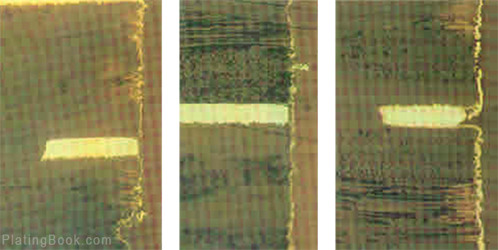 内层铜箔负凹蚀切片 内层铜箔负凹蚀切片