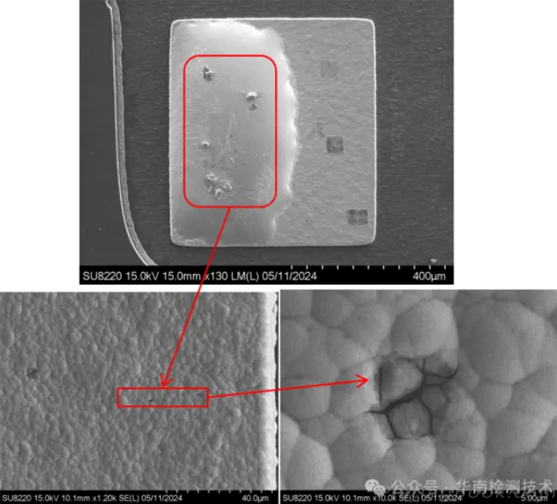 NG品Pad SEM形貌图 NG品Pad SEM形貌图